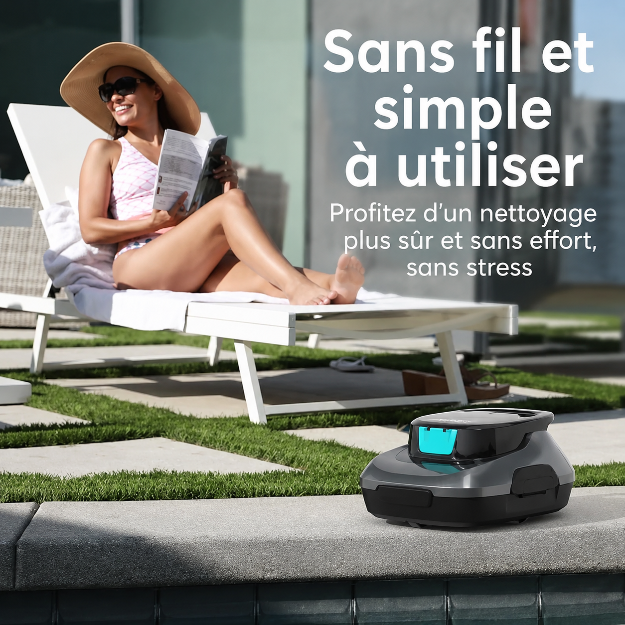 AIPER Scuba – Robot de piscine sans fil | 90 min d'autonomie | Jusqu'à 80 m²