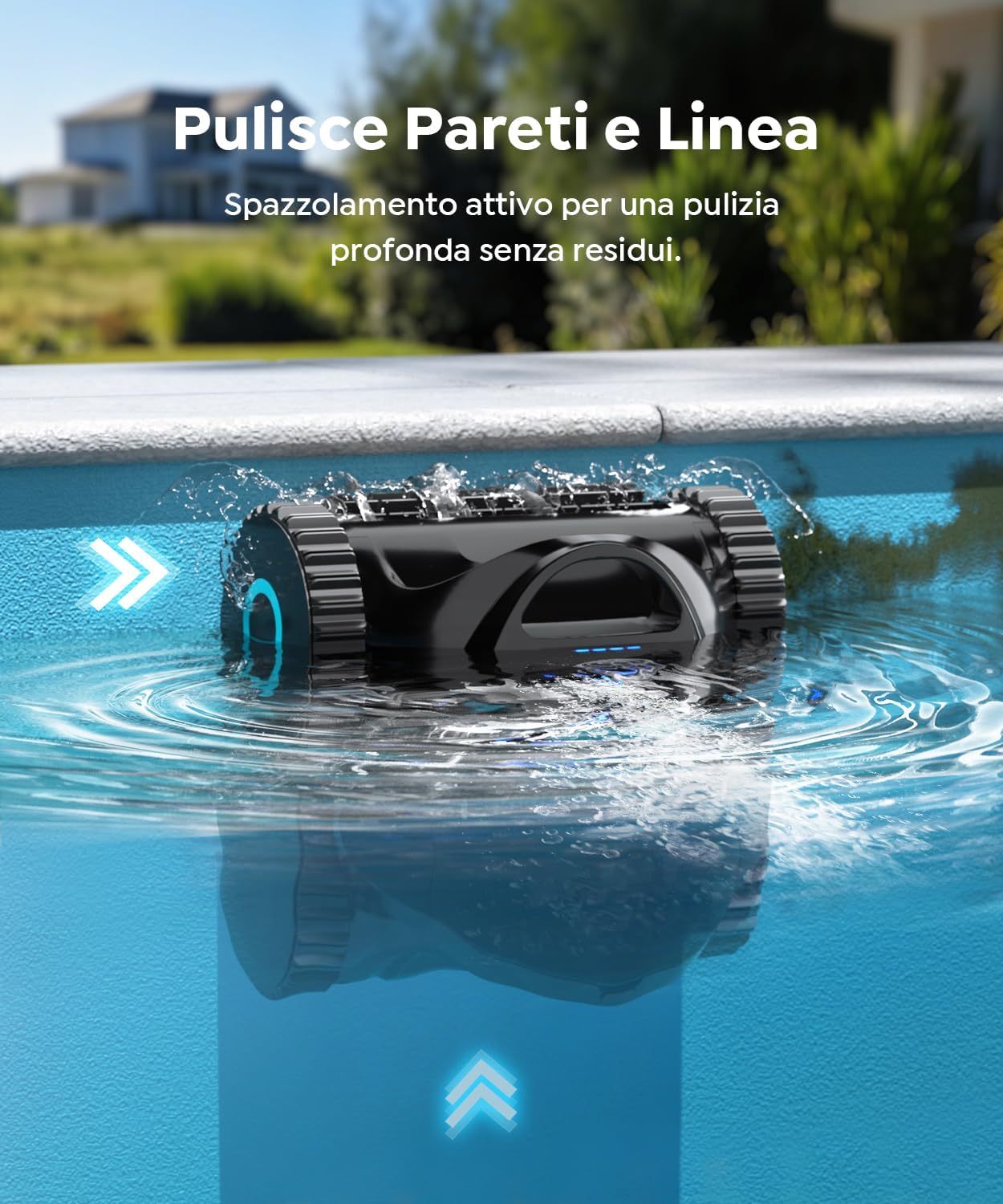 Robot Piscina C1 Senza Fili — Pulisce Fondo e Pareti fino a 150 m²