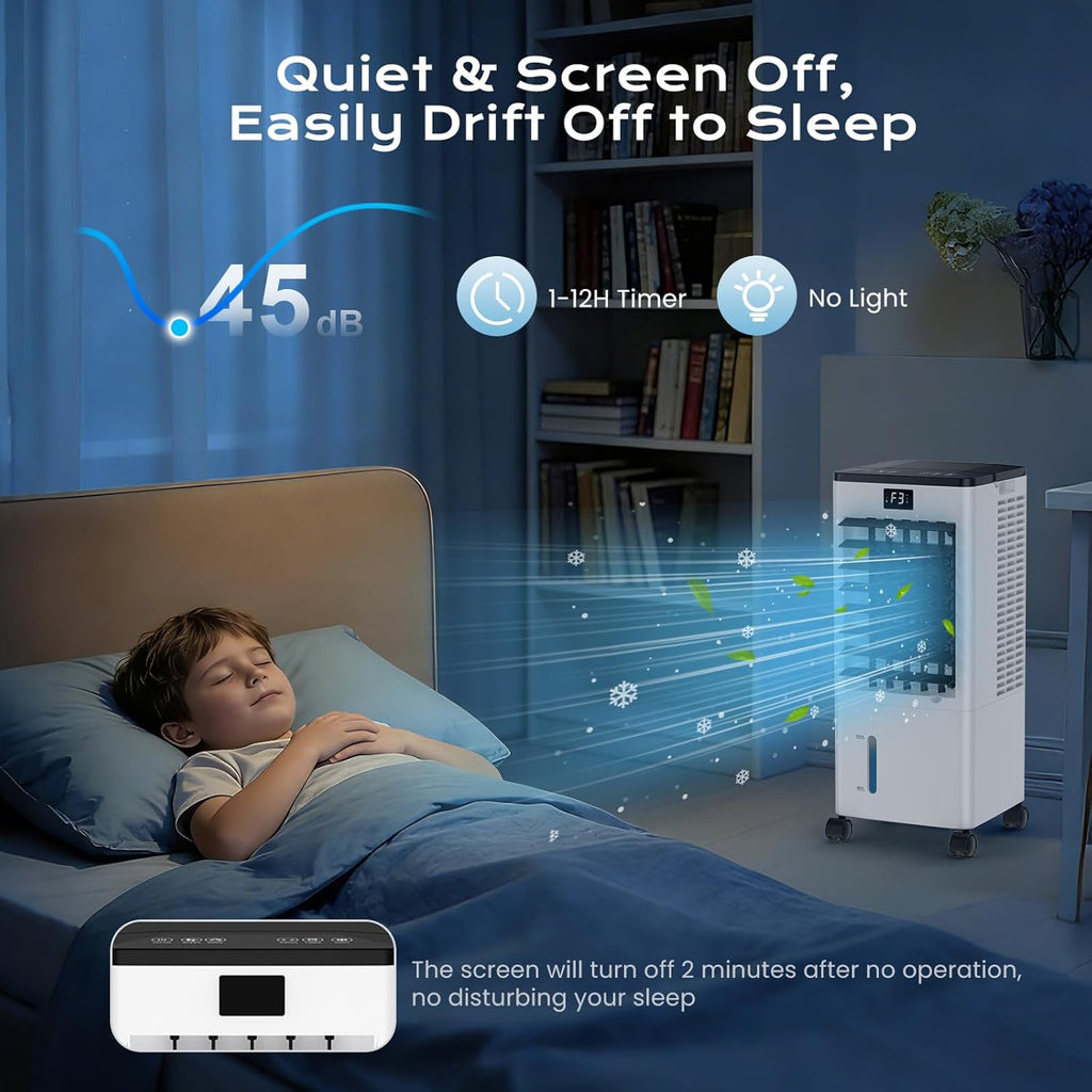 Raffreddatore d'Aria 4 in 1 Senza Tubo — Silenzioso, 60W con Telecomando