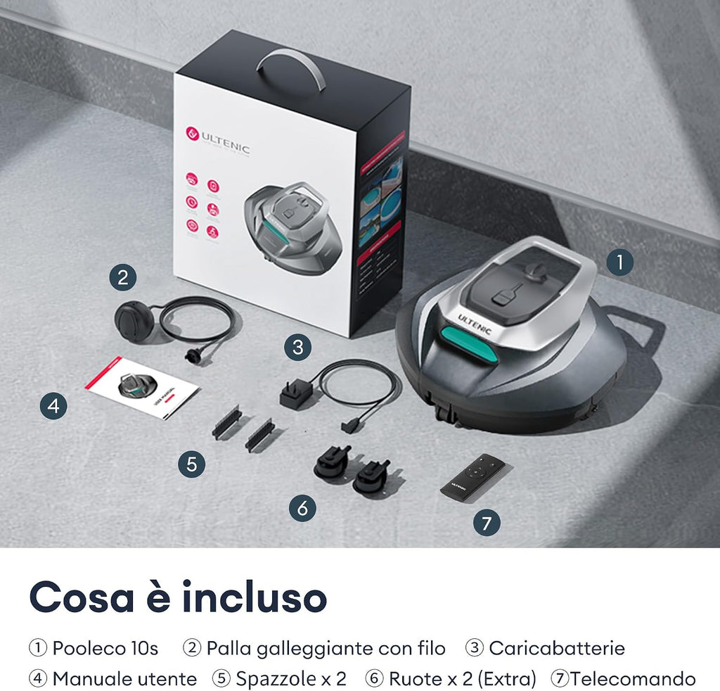 Ultenic Pooleco P10S – Robot Piscina Senza Fili con App e Controllo Remoto