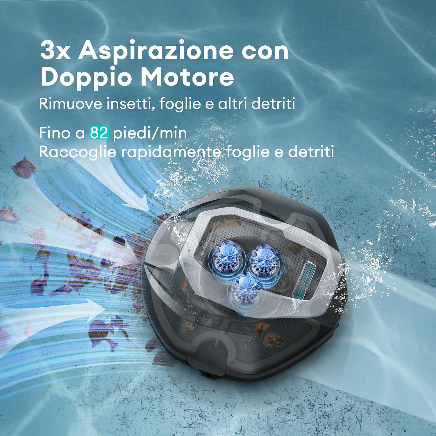 Ultenic Pooleco P10S – Robot Piscina Senza Fili con App e Controllo Remoto