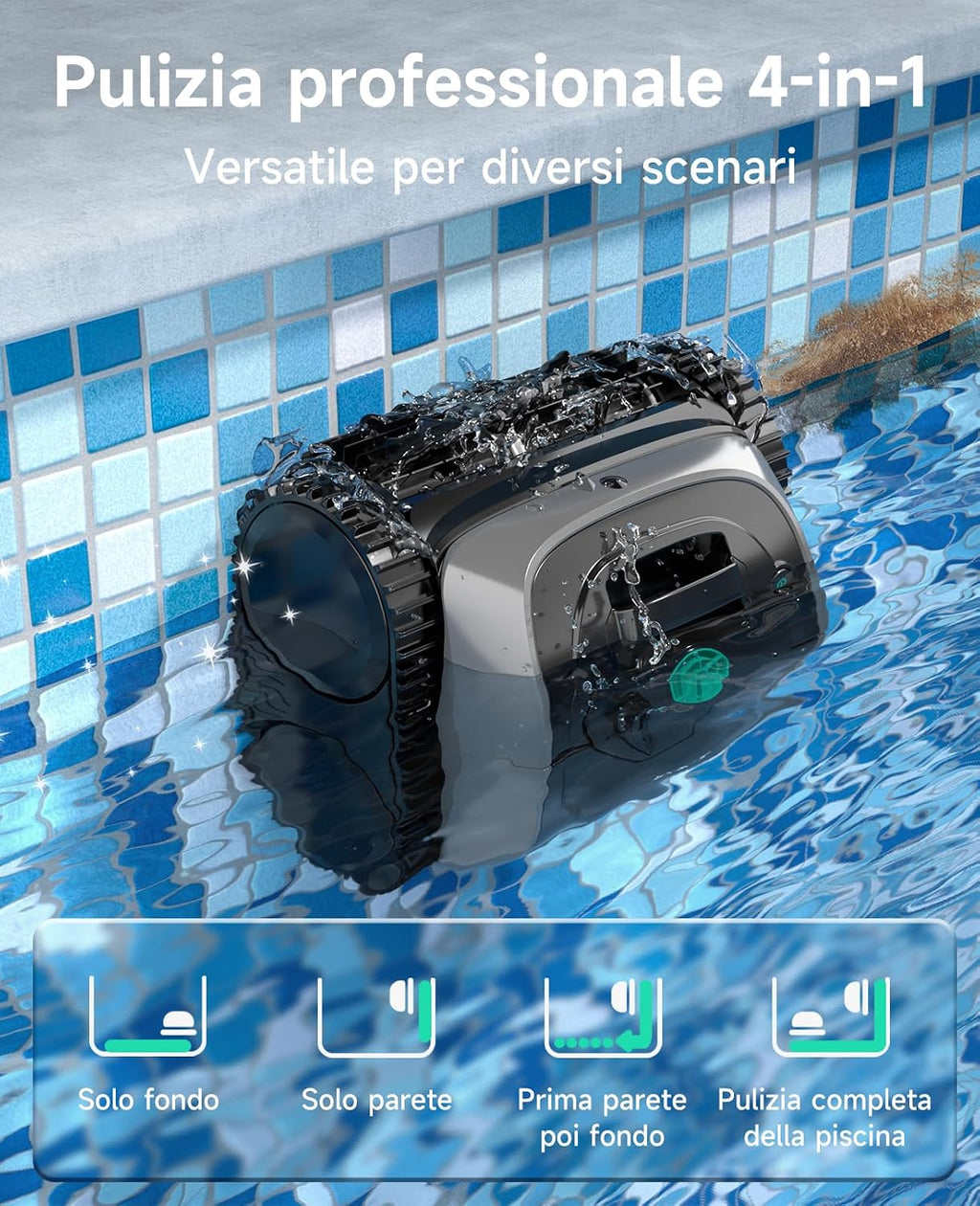 WYBOT C1 – Robot Pulitore Piscina Senza Fili con Percorso Intelligente