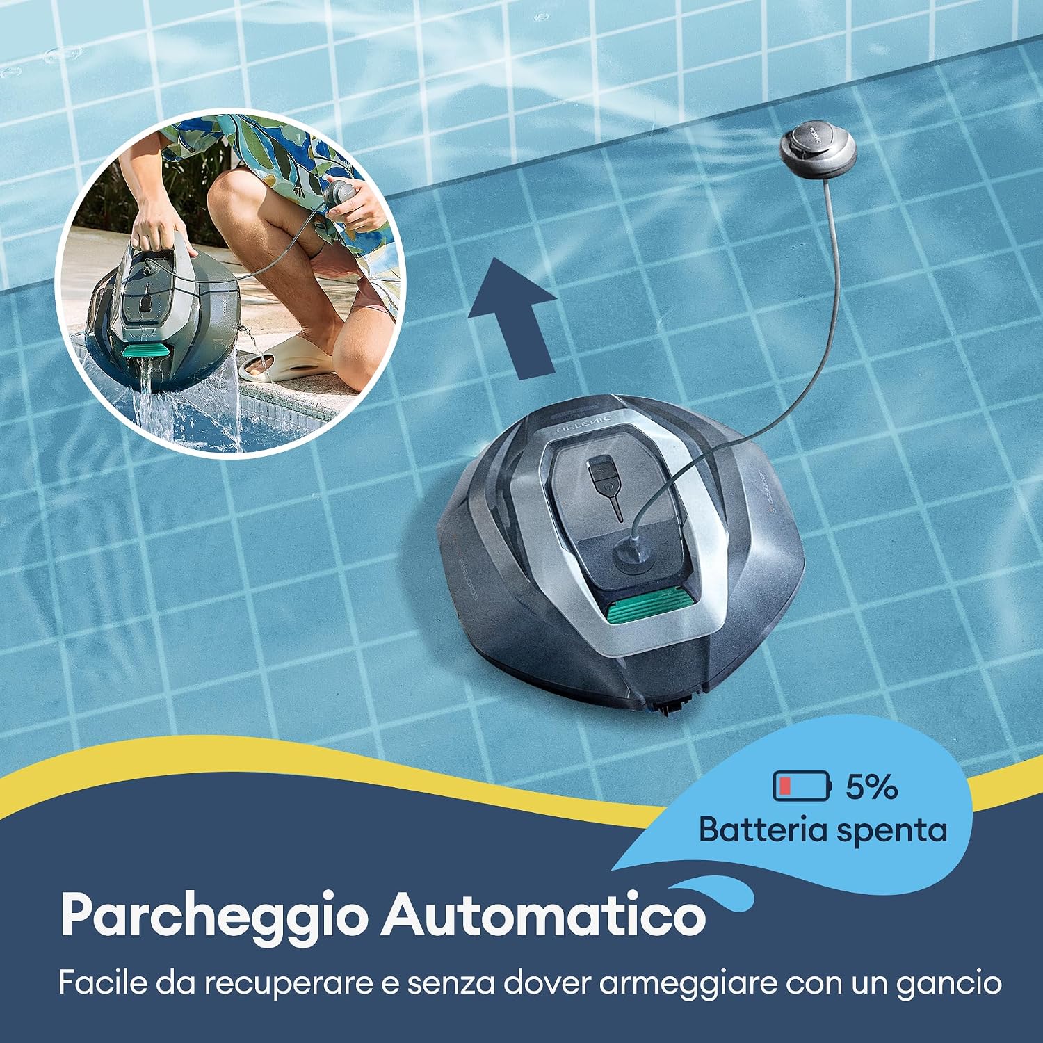 Ultenic Pooleco P10S – Robot Piscina Senza Fili con App e Controllo Remoto