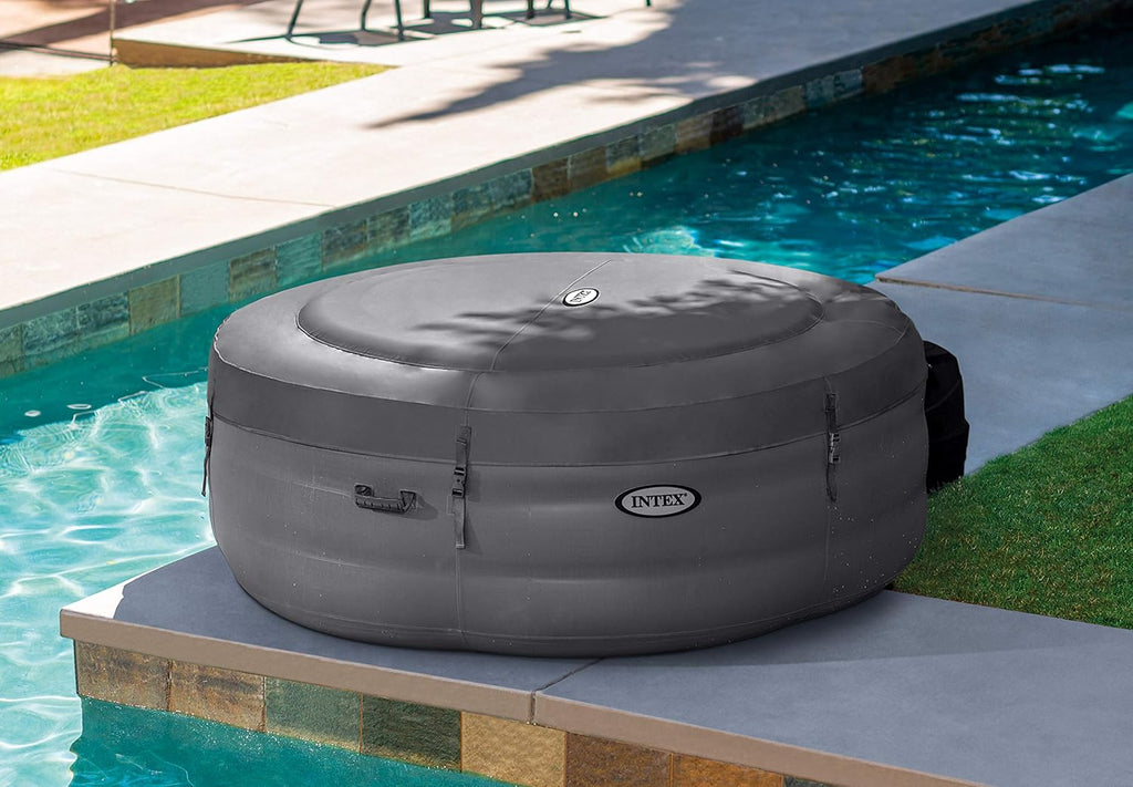 Simple Spa 28482EX – Spa gonflable à hydromassage, 4 places, gris, diamètre 196 × 66 cm**