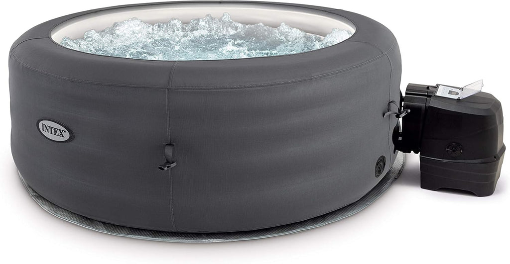 Simple Spa 28482EX – Spa gonflable à hydromassage, 4 places, gris, diamètre 196 × 66 cm**