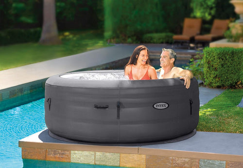 Simple Spa 28482EX – Spa gonflable à hydromassage, 4 places, gris, diamètre 196 × 66 cm**