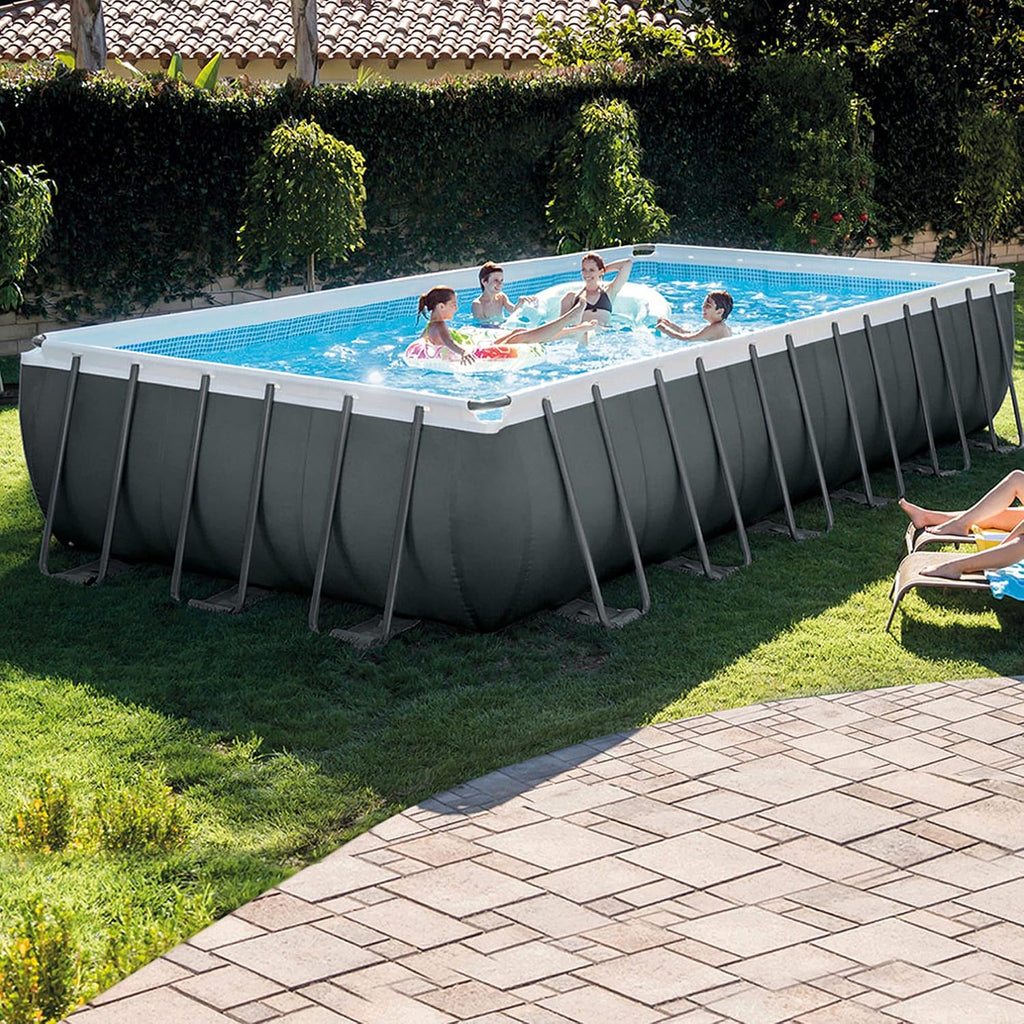Intex Ultra XTR Frame – Piscina Fuori Terra Rettangolare 732x366x132 cm con Pompa a Sabbia e Accessori