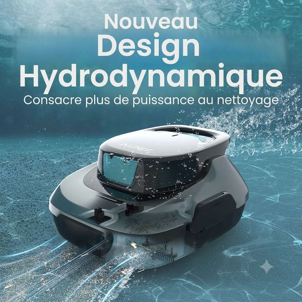 AIPER Scuba – Robot de piscine sans fil | 90 min d'autonomie | Jusqu'à 80 m²