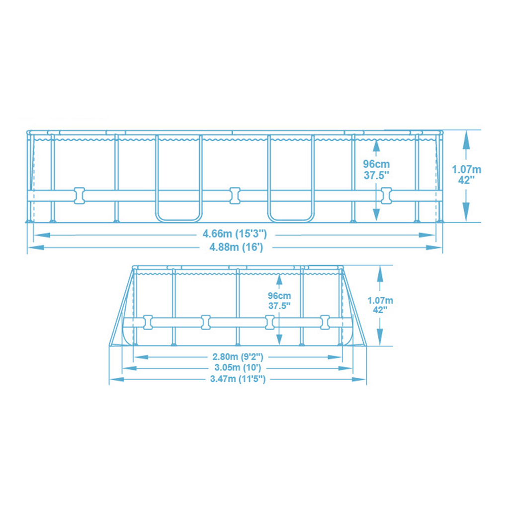 Piscina fuori terra tubolare Bestway Swimvista - 4.88 x 3.05 x 1.07 m